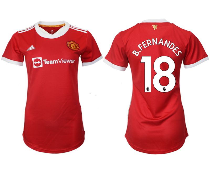Women 2021-2022 Club Manchester United home aaa version red #18 Soccer Jerseys->women soccer jersey->Women Jersey